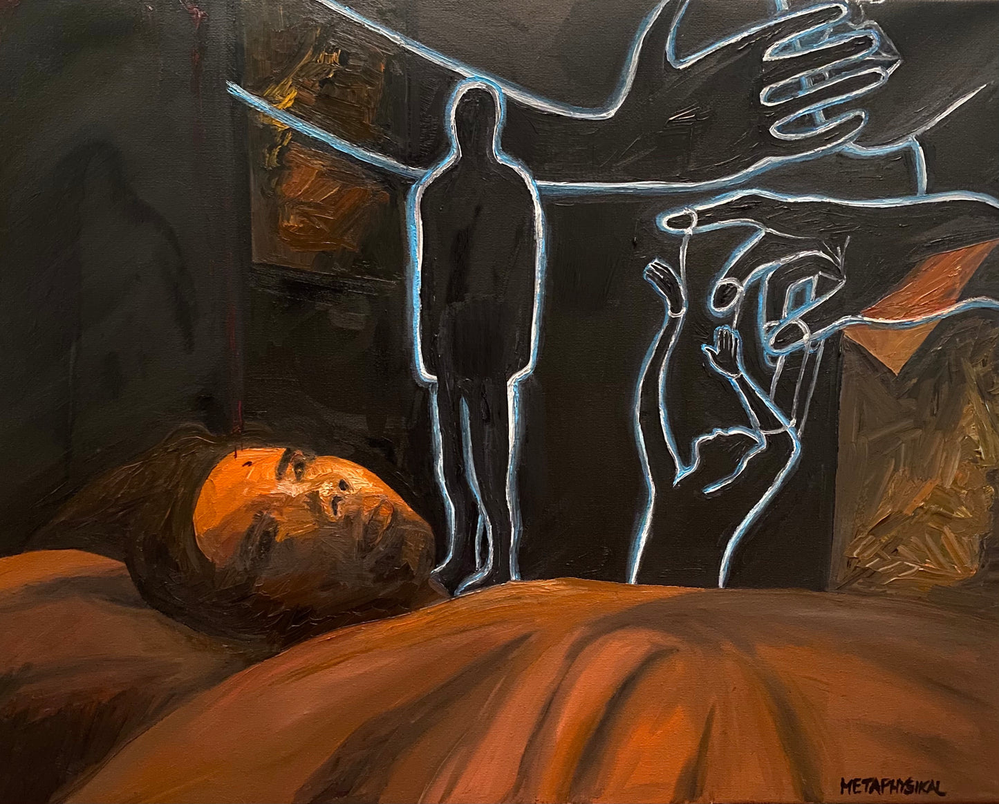 From a Nightmare, into a Nightmare 16x20in Original Oil Painting