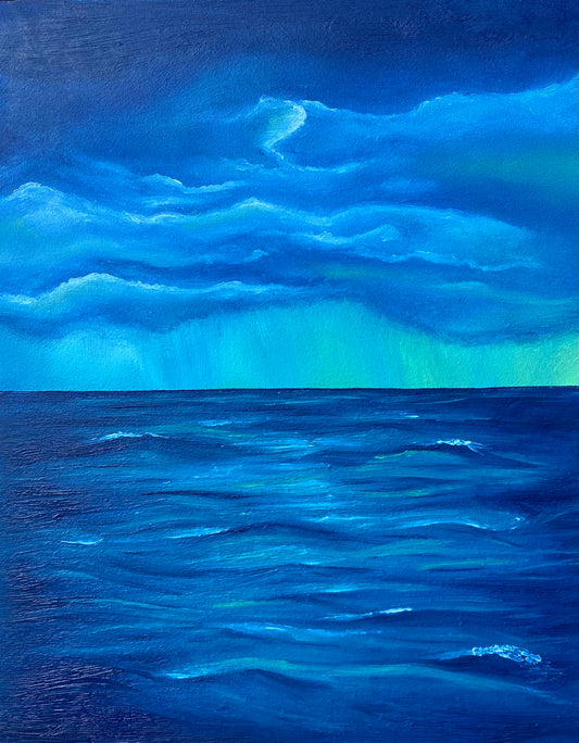 Stormy Sea - 8x10in Original Oil Painting