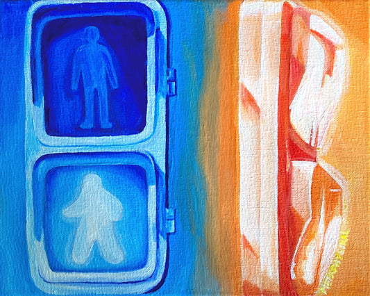 Unfamiliar Signals - 8x10in Original Acrylic Painting